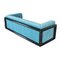 Iroko Cornaro Sofa in Wood and Azure Velvet by by Carlo Scarpa for Studio Simon, 1974, Image 6