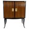 Italian Art Deco Walnut and Gold Leaf Bar Cabinet by Osvaldo Borsani, 1950s, Image 1