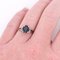 Vintage Solitaire Ring aus 1 Karat Saphir und Diamanten, 1990er 2