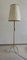 Mid-Century Stehlampe aus Messing mit Lederschirm, 1950er 6