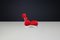 Sculptural Wave Lounge Chair in Original Red Velour with White Molded Base by Joe Colombo, 1970 6