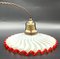 Antique Pull Lamp with Porcelain Weight and Red Glass Rim by Murano for Made Murano Glass, 1890s, Image 2