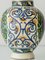 Antique Italian Renaissance Revival Maiolica Table Lamp with Pleated Silk Sari Shade, 1880s, Image 10