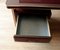 Vintage Italian Desk with Chairs and Bookcase in Burgundy Imitation Leather and Brass by Umberto Mascagni, 1950, Set of 5 31