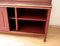 Vintage Italian Desk with Chairs and Bookcase in Burgundy Imitation Leather and Brass by Umberto Mascagni, 1950, Set of 5 24