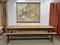 Early 20th Century Farmhouse Table in Fir and Chestnut with Benches, Set of 3 5