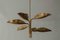 Chandelier with Perforated Brass Leafs by A. Lelii, Italy, 1950s 7
