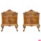 Early 20th Italian Bedside Tables in Light Oak with Two Doors, 1920, Set of 2 1