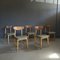 Dining Chairs in Wooden Frame and Fabric Seat, 1960s, Set of 5, Image 2