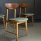 Sedie da pranzo con struttura in legno e tessuto, anni '60, set di 5, Immagine 3