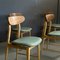 Chaises de Salle à Manger avec Structure en Bois et Siège en Tissu, 1960s, Set de 5 7