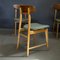 Dining Chairs in Wooden Frame and Fabric Seat, 1960s, Set of 5, Image 4