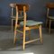 Dining Chairs in Wooden Frame and Fabric Seat, 1960s, Set of 5, Image 5