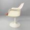 American Space Age Tulip Chairs in White Plastic and Metal by Eero Saarinen for Knoll, 1970s, Set of 2 3