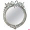 Rococo French Round Gilted & White Bronze Wall Mirror, 1890 1