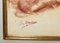 Mania Mavro, On Bare Knees, 1950s, Red Chalk on Paper, Framed 2