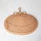 French Oval Rattan Mirror, 1960s 6