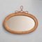 French Oval Rattan Mirror, 1960s 1