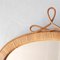 French Oval Rattan Mirror, 1960s 4