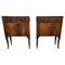 Mid-Century Modern Italian Rustic Wood Nightstands, 1950s, Set of 2 1