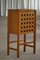 Moderner Dänischer Mid-Century Barschrank aus Eiche mit Grünem Glas, 1960er 15