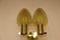 Vintage 2-Armed Brass and Glass Wall Light by Hans-Agne Jakobsson 2