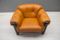 Large Leather & Wood Lounge Chair, 1960s 22