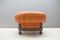 Large Leather & Wood Lounge Chair, 1960s 4