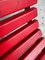 Red Slatted Chair with Black Metal Frame 8