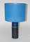 Blaue Keramik Tischlampe von Norrmans-Motola Finland, 1960er 1