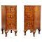 Art Deco Burr Walnut Bedside Chests, 1930s, Set of 2 1