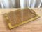 Italienisches Mid-Century Acrylglas Tablett mit Messinggriffen, 1970er 1