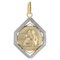 French Art Deco 18 Karat Yellow White Gold Cherub Medal Pendant, 1930s 1