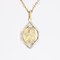French Art Deco 18 Karat Yellow White Gold Cherub Medal Pendant, 1930s 3