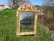 Antique Two-Tone Wood and Stucco Mirror, Image 2