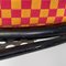 Italian Black Metal Chair with Red and Orange Checkered Cushion, 1980s 15