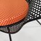 Italian Black Metal Chair with Red and Orange Checkered Cushion, 1980s 11