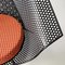 Italian Black Metal Chair with Red and Orange Checkered Cushion, 1980s 17
