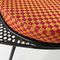 Italian Black Metal Chair with Red and Orange Checkered Cushion, 1980s 10