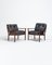 Set of Mid-Century Modern Rosewood Chairs in Leather, 1950s, Image 1