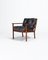 Set of Mid-Century Modern Rosewood Chairs in Leather, 1950s 5