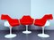 Red Tulip Swivel Armchairs by Eero Saarinen for Knoll International, Italy, 1960s, Set of 3 6