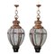Large Vintage Copper and Glass Lanterns, 1940s, Set of 2, Image 1