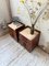 Vintage Art Deco Oak Bedside Tables with Marble Top, 1940s, Set of 2 7