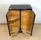 Art Deco Bar Cabinet in Black Lacquer, Maple & Metal, France, 1930 2