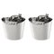 Silver-Plated Ice Buckets Decorated with Puma Figures, Set of 2 1