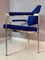 Royal Blue and Chrome Armchair, Denmark, 1970s 4