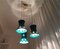 Grüne Mid-Century Chandelier Hängelampe aus Gusseisen mit 3 Leuchten, 1960er 7