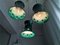 Grüne Mid-Century Chandelier Hängelampe aus Gusseisen mit 3 Leuchten, 1960er 4