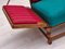 Danish 2-Seater Drop Arm Sofa in Striped Red Wool and Oak, 1950s 14